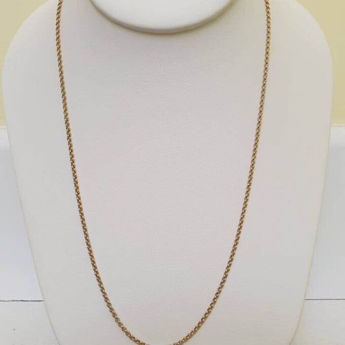 Belcher Or Rolo Chain Necklace In 9ct Gold 20 Inches Gems Afire