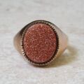 Goldstone Signet Ring in 9ct Gold.