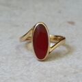 Carnelian Bypass Ring in 9ct Gold.