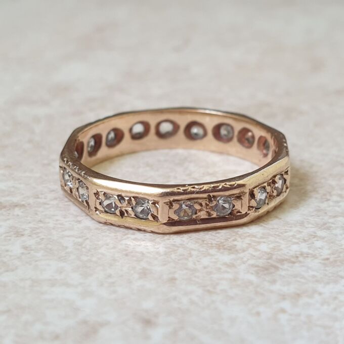 Reserved – Quartz Full Eternity Ring in 9ct Gold.