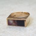 Derbyshire Blue John Signet Ring in 9ct Gold.