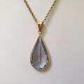 Huge Synthetic Spinel Pear Pendant in 18ct Gold.