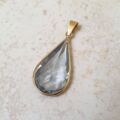 Huge Synthetic Spinel Pear Pendant in 18ct Gold.