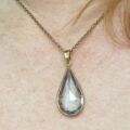 Huge Synthetic Spinel Pear Pendant in 18ct Gold.