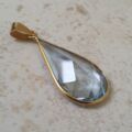 Huge Synthetic Spinel Pear Pendant in 18ct Gold.