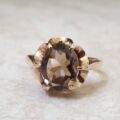 Oval Smoky Quartz Ring in 9ct Gold.