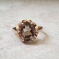 Oval Smoky Quartz Ring in 9ct Gold.