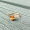 Citrine Heart Ring in 9ct Gold.