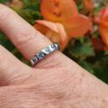 Five Stone Topaz Stacking Band in 9ct White Gold.