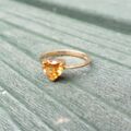 Citrine Heart Ring in 9ct Gold.
