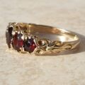 Graduating Five Stone Garnet Ring in 9ct Gold,  a UK N 1/2 or a US almost 7 1/4.