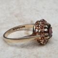 Garnet Cluster Ring in 9ct Gold, a UK K 1/2 or a US 5 1/2
