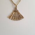 Filigree Ornate Fan Pendant Charm in 9ct Gold