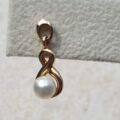 Pearl Infinity Drop Earrings in 9ct Gold