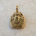 Green Paste Pendant in 9ct Gold.