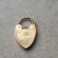 Vintage Engraved Heart Padlock in 9ct Gold