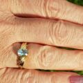 Oval Sky Blue Topaz Solitaire Ring in 9ct Gold, a UK J or a US 5.