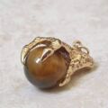 Eagle or Dragon Claw Pendant with Tigers Eye Ball, in 9ct Gold