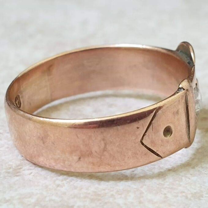 Antique Buckle Ring in 9ct Rose Gold.
