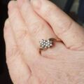 Diamond Twin Daisy Crossover Ring in 9ct Gold, a UK M or a US 6 1/4