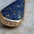 Double Sided Lapis Lazuli Pendant in 9ct Gold by DSW