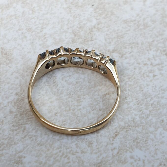 Five Stone Topaz Ring in 9ct Gold, a UK K or a US 5 1/2