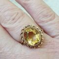 Citrine Solitaire Ring in 9ct Gold, a UK L 1/2-M or a US 6 1/4-6 1/2