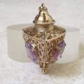 Large Three Sided Amethyst Lantern Pendant in 9ct Gold.