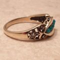 Vintage Turquoise Paste Ring in 9ct Gold,  a UK M – M 1/2 or a US 6 1/2.