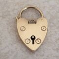 Large Plain Heart Padlock in 9ct Gold