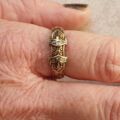 Double Buckle Diamond Set Ring in 9ct Gold,  a UK R 1/2 or a US 9 1/4.