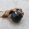 Dragon or Eagle Claw with Bloodstone Ball Pendant in 9ct Gold