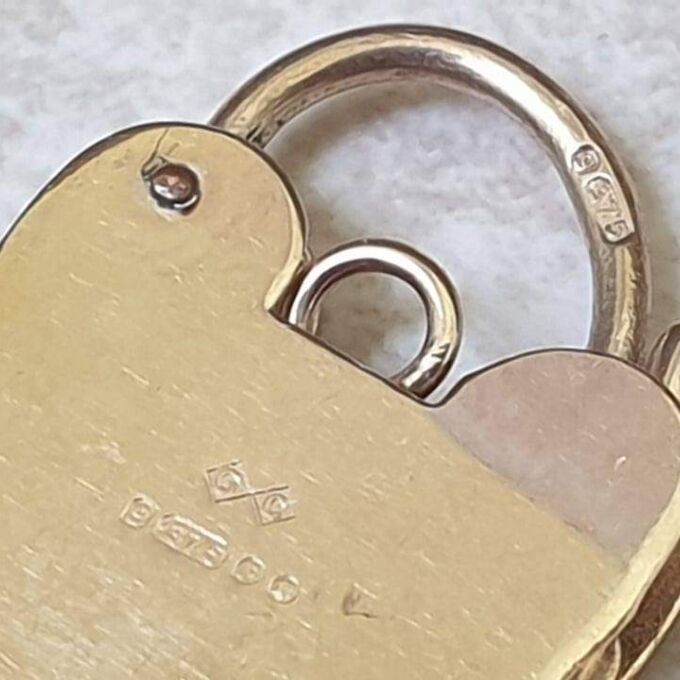 Engraved Front Small Padlock in 9ct Gold