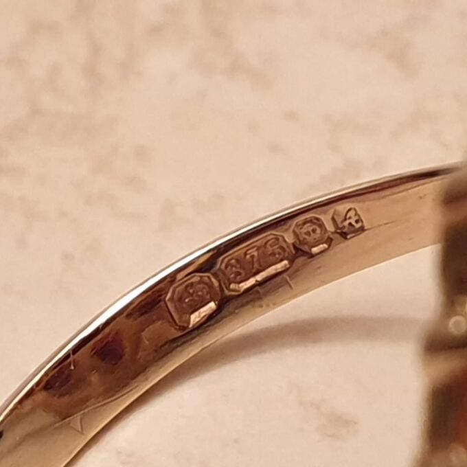 Big Garnet Cluster Ring in 9ct Gold, a UK L or a US 5 3/4