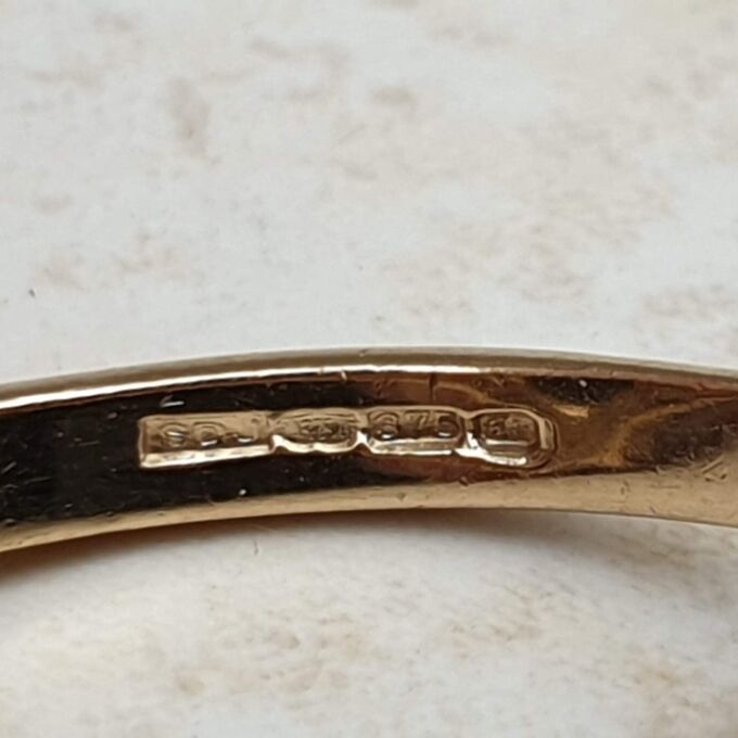 London Blue Topaz and Paste Cluster Ring in 9ct Gold,  a UK L 1/2 or a US 6 1/4.