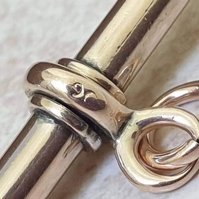 Simple Plain Albert or T Bar Fob Pendant in 9ct Gold