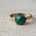 Reserved – Malachite Ring in 9ct Gold, a UK J 1/2 or a US 5 1/4