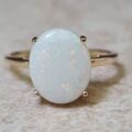 Simple Opal Solitaire Ring in 9ct Gold.