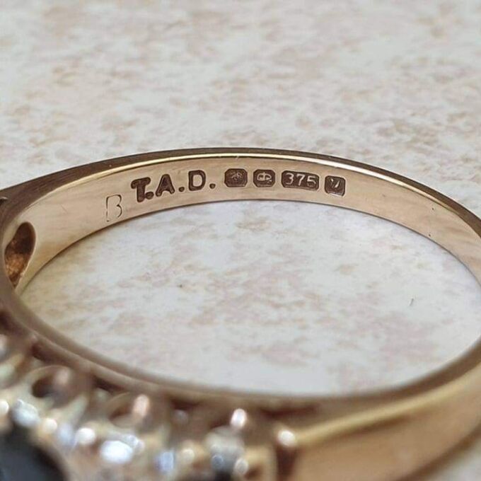 Sapphire and Diamond Stacking Ring in 9ct Gold.