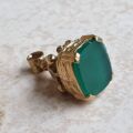 Chrysoprase Fob Pendant in 9ct Gold