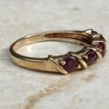 Five Stone Ruby Ring in 9ct Gold.