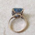 Synthetic Blue Spinel Solitaire Ring in 9ct Gold.