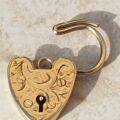 Engraved Heart Padlock in 9ct Gold