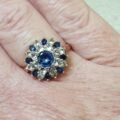 Synthetic Blue Sapphire and Spinel Ring in 9ct Gold, a UK M 1/2 or a US 6 3/4