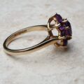Pretty Amethyst Flower Cluster Ring in 9ct Gold, a UK L 1/2 or a US 6 1/4.