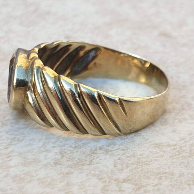 Reserved – Amethyst and Citrine Ring in 9ct Gold,  a UK Q or a US 8 1/2.