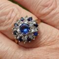 Synthetic Blue Sapphire and Spinel Ring in 9ct Gold, a UK M 1/2 or a US 6 3/4