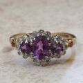Amethyst and Diamond Ring in 9ct Gold,  a UK K or a US 5 1/2.