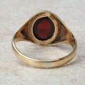 Garnet Cabochon Signet Ring in 9ct Gold,  a UK J 1/2 or a US 5 1/2.