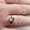 Art Deco Diamond Ring in 9ct Gold and Platinum, a UK N 1/2 or a US 7 1/4.